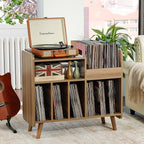Record Player Stand, Large Record Player Table Cabinet - Image 3
