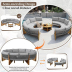 VilroCaz 3-Piece Outdoor Patio Furniture Sectional Sofa Set, 2 Semi-Circle Sofas - Image 5