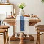 FEXIA Boho Blue Table Runner 60 Inches Long - Image 2
