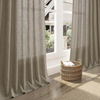 Mocha Linen Curtains 90 Inch Length 2 Panels Set - Image 6