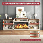 97" Fireplace TV Stand with 36" Electric Fireplace, Farmhouse Entertainment - Image 7