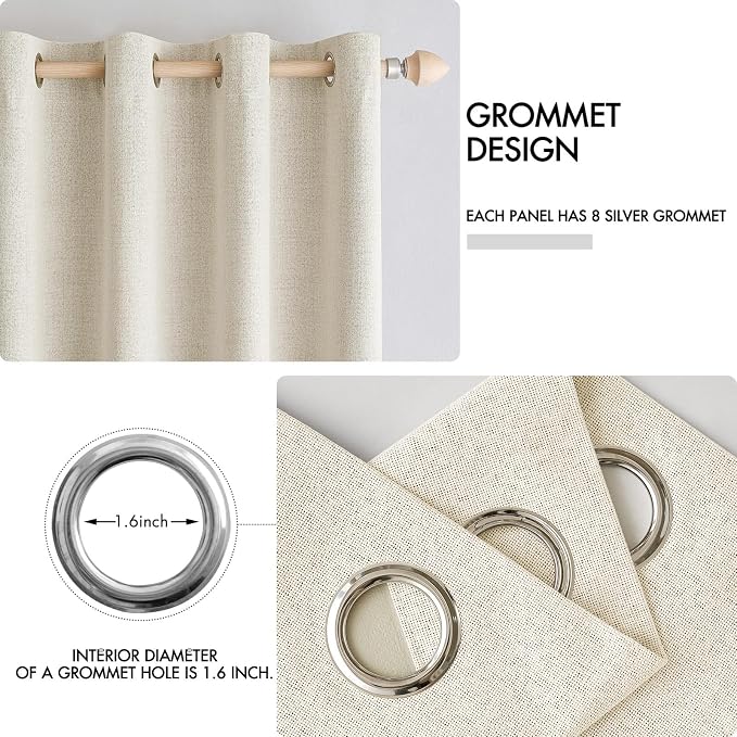 MIULEE 100% Blackout Linen Curtains - Image 4