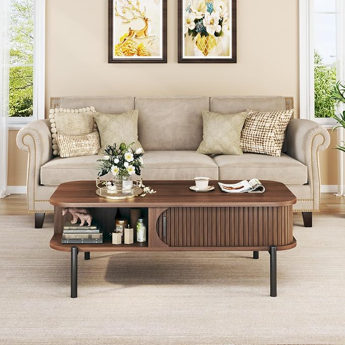 Coffee Table, 39.4" Mid Century Modern Coffee Tables - Image 7