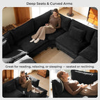 ELUCHANG 114" Oversized V-Shaped Cloud Couch Modular Sectional Sofa - Image 7