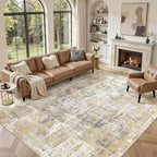 DMOYEST Area Rug Living Room Rugs 9x12 Washable Abstract Carpet | Neutral by DMOYEST