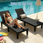Lounge Chair Outdoor, High-Impact PP 5 Position Adjustable Tanning Chair - Image 7
