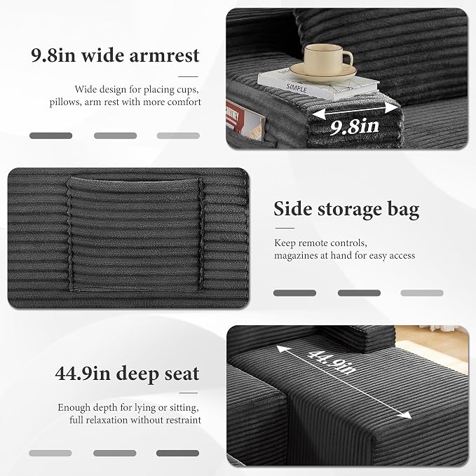 96" Sectional Couches for Living Room Cloud Couch Sofa - Image 5