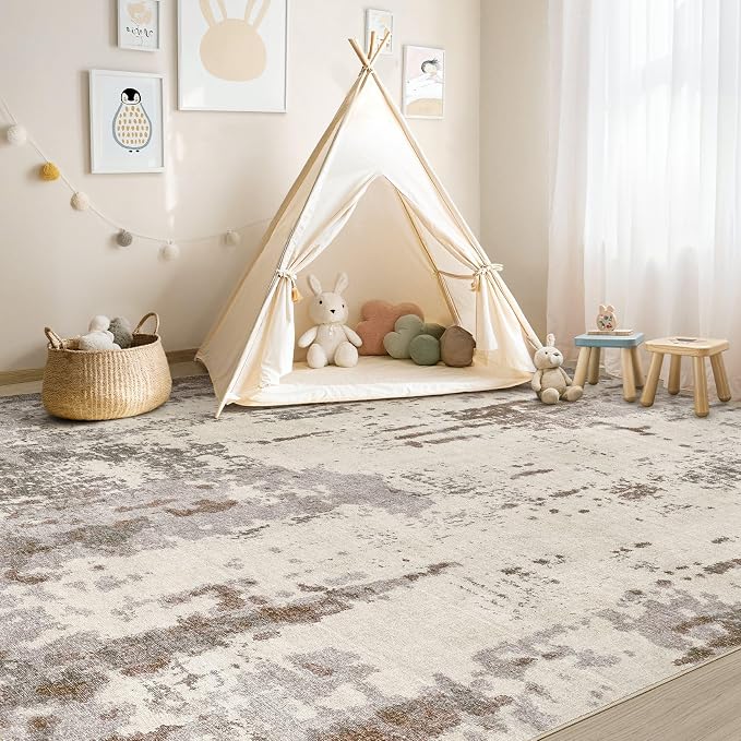 UERMEI Area Rug Living Room Rugs-Washable Neutral Modern Abstract Soft Thin - Image 7