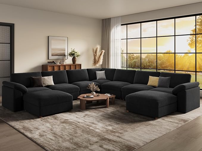 EASE MOOSE Oversized L Shaped Sectional Modular Sofa, Large U Shaped Sectional by EASEMOOSE