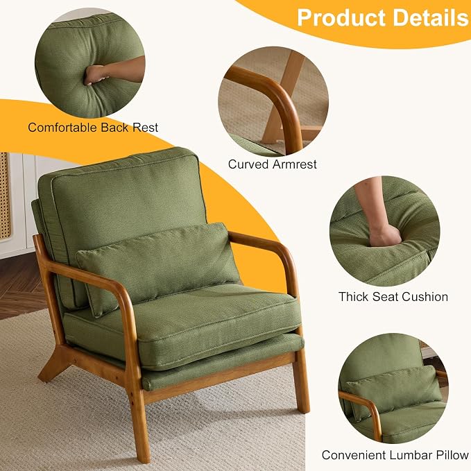 Karl home Accent Chair Mid-Century Modern Chair - Image 3