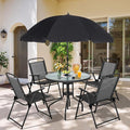 Vongrasig 6 Piece Folding Patio Dining Set, Small Metal Outdoor Garden Patio by Vongrasig