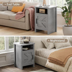 JUMMICO Farmhouse Nightstand, Modern Bedside Table - Image 6