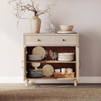 WAMAPT Buffet Cabinet with 6 Doors and 3 Drawers, Large Coffee Bar Table Wood - Image 4