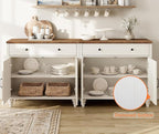 WAMAPT Buffet Cabinet with 6 Doors and 3 Drawers, Large Coffee Bar Table Wood - Image 4