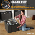 SpaceAid Shoe Organizer for Closet, 2 Pack Foldable Shoe Storage Containers - Image 4