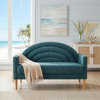 49" Small Loveseat Sofa for Small Spaces, Mid Century Modern Sofa, Linen by QNZK