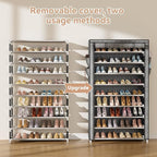 LANTEFUL Shoe Rack with Covers 10 Tier Tall Shoe Rack Organizer Large Capacity - Image 5