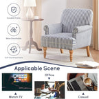 HUIMO Linen Fabric Accent Chair, Mid-Century Modern Armchair - Image 5