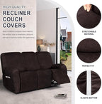 ANARACHON Leather Look Recliner Couch Cover, 8-Pieces Stretch Recliner Sofa - Image 4
