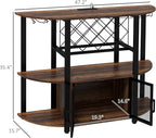HOMCOM Wine Bar Cabinet with Charging Station and LED Lights, Industrial Liquor - Image 3