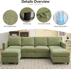 WUTUTUEE 58”Modular Sectional Loveseat Sofa - Image 4
