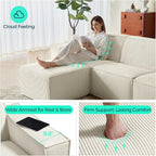 LINSY HOME Oversized Modular Sectional Sofa, Corduroy Sectional Couches - Image 3