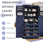 VilroCaz Freestanding Kitchen Pantry Tall Storage Cabinet, Wooden Kitchen - Image 6