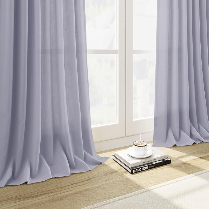 Lavender Purple Linen Curtains 90 Inches Long - Image 5