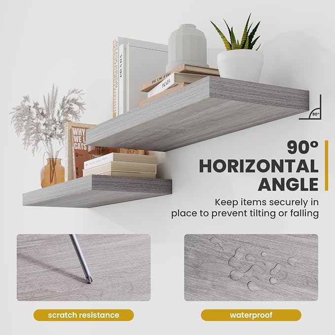 Acovy 72 Inch Floating Shelves, 9.3" Deep Floating Shelf Wall Mounted, Rustic - Image 7
