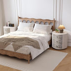 HOMPUS Round End Table Set 2, Fully Assembled Nightstand w 3 Storage Drawers - Image 2