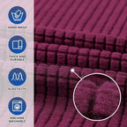 Stretch Oversized Couch Covers for Sofa Slipcover, Wine | 1-Piece Washable Sofa - Image 3