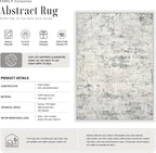 3x14 Washable Runner Rug：Modern Abstract Kitchen Soft Carpet Gray | - Image 3
