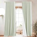 NICETOWN Light Green Blackout Linen Curtains 95" Long, Rod Pocket Back Tab Full by NICETOWN
