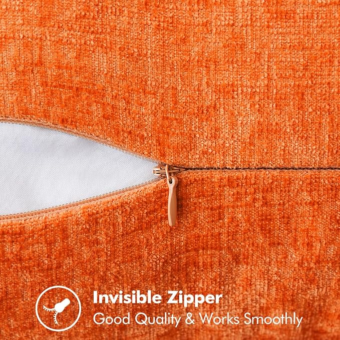 MIULEE Fall Decorative Couch Throw Pillow Covers 18x18 Inch Bright Orange | 2 - Image 2