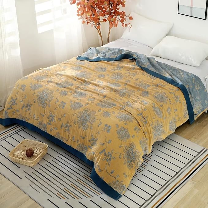 LUTBM Boho Throw Blanket for Bed 100% Cotton Ultra Soft Rustic Quilt Summer - Image 2