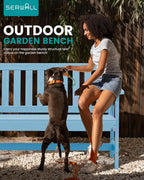 SERWALL Outdoor Bench, HDPE Outdoor Benches Weatherproof, 2-Person Garden Bench - Image 7