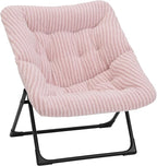 Comfy Saucer Chair for Adults, Soft Faux Fur Bedroom Chair, Accent Dorm Chairs by MordchilHF