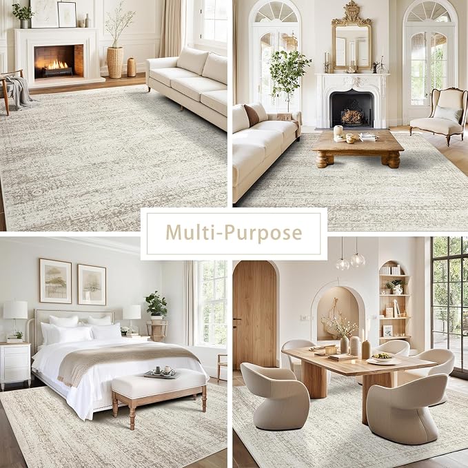 Washable Rugs 9x12 Area Rugs for Living Room, Dining Room Carpet | Ultra Soft - Image 5