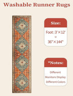 SERISSA 3x12 Washable Non Slip Boho Runner Rug - Image 6