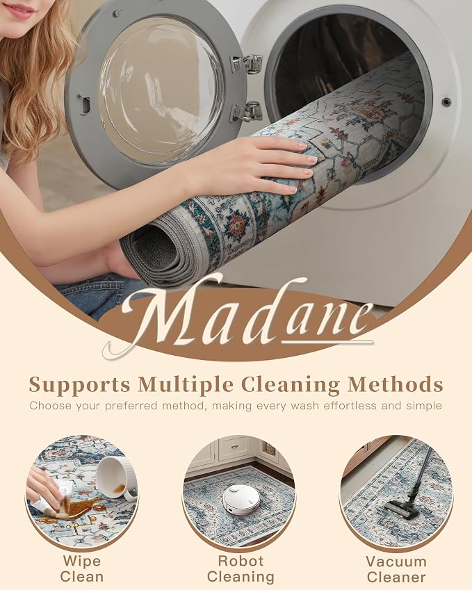 Madane Washable Runner Rugs 2x10 Long - Image 9