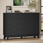 BORNOON 53" Tall Dresser for Bedroom, 8-Drawer Fluted Chest of Drawers by BORNOON