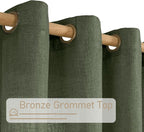 Short Linen Curtains 36 Inch Length 2 Panels, Light Filtering Window Curtains - Image 2