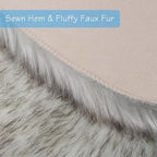 duduta White Black Faux Sheepskin Fur Rug 3x5 ft, Fluffy Carpet Rug | Shag - Image 3