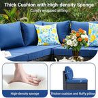 Jing's Villa 2 Piece Outdoor Wicker Armless Sofa, Patio Rattan Sectional Sofa - Image 3