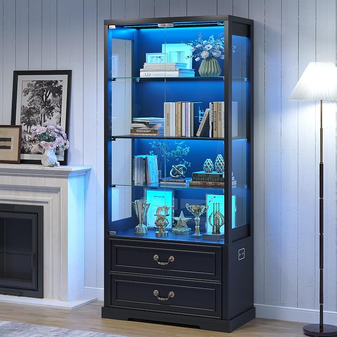 TAGELIER 67" Tall Display Cabinet by TAGELIER