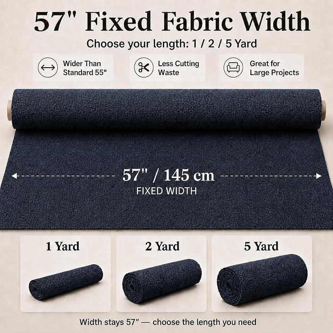 Mini Chenille Linen Blend Upholstery Fabric by the Yard, 57 Inch Wide Soft - Image 3