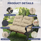 Wicker Chair Cushions of 3 Pieces, Waterproof Cushions - Image 5