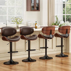 YaFiti Bar Stools Set of 4, Modern Pu Leather Swivel Adjustable Bar Stool - Image 9