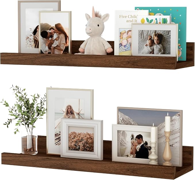 Floating Shelves for Wall, 16 inch Wood Floating Shelves Set of 2, Picture by Unknown