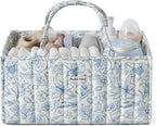 Blissful Diary Floral Diaper Caddy Organizer, Stylish Nursery Storage Basket by BlissfulDiary